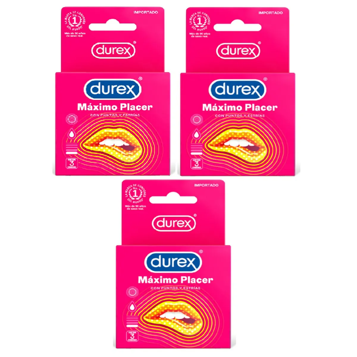 DUREX - Preservativo Durex Máximo Placer 3 Cajas