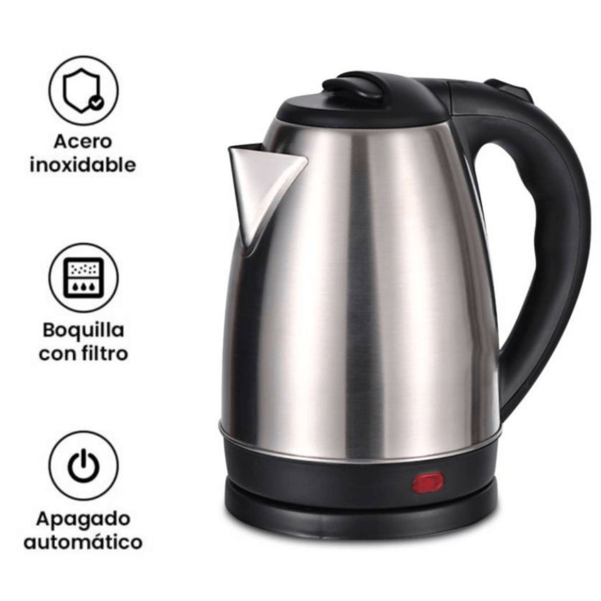 GENERICO - Hervidor De Agua Inalámbrico 2 Litros Plateado