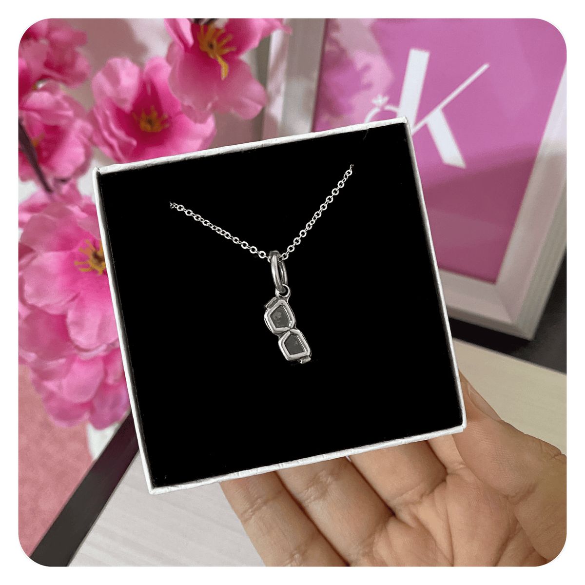 GENERICO - Collar Lentes Gafas De Sol Regalo Joya Unisex Plata