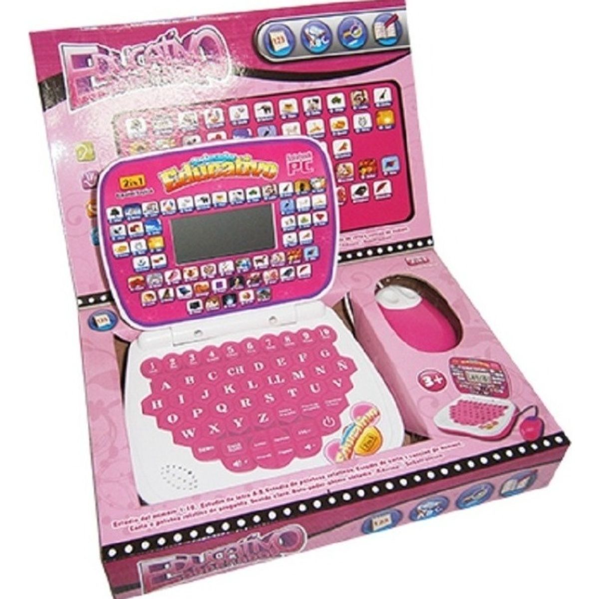 TOYUN TOYUN - Mini Laptop Didadctico Rosado Para Niños