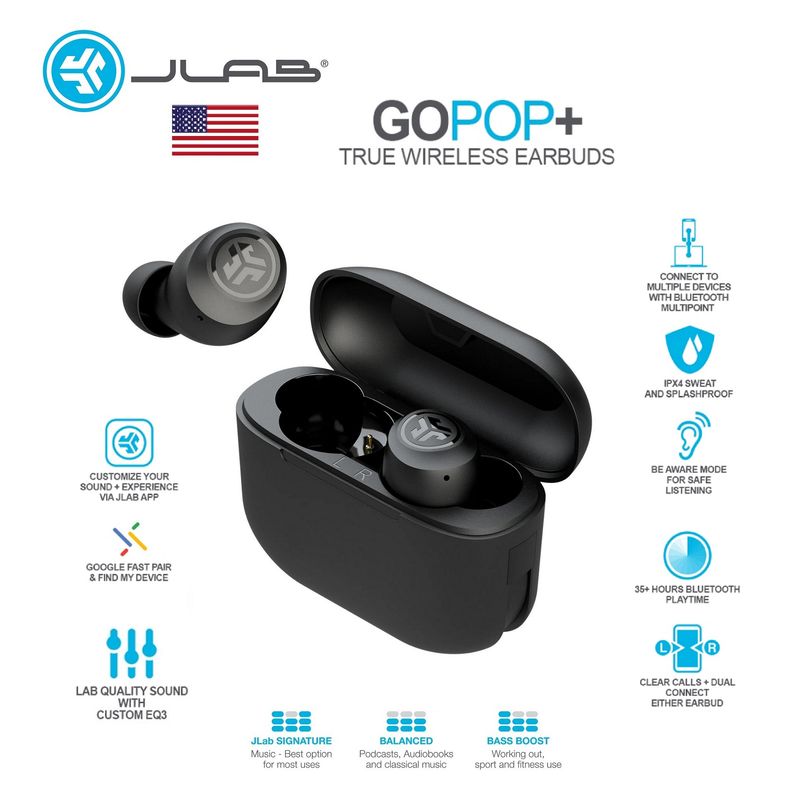 SKULLCANDY - JLAB GO POP + Audifonos Bluetooth TWS - Black - No Jib True
