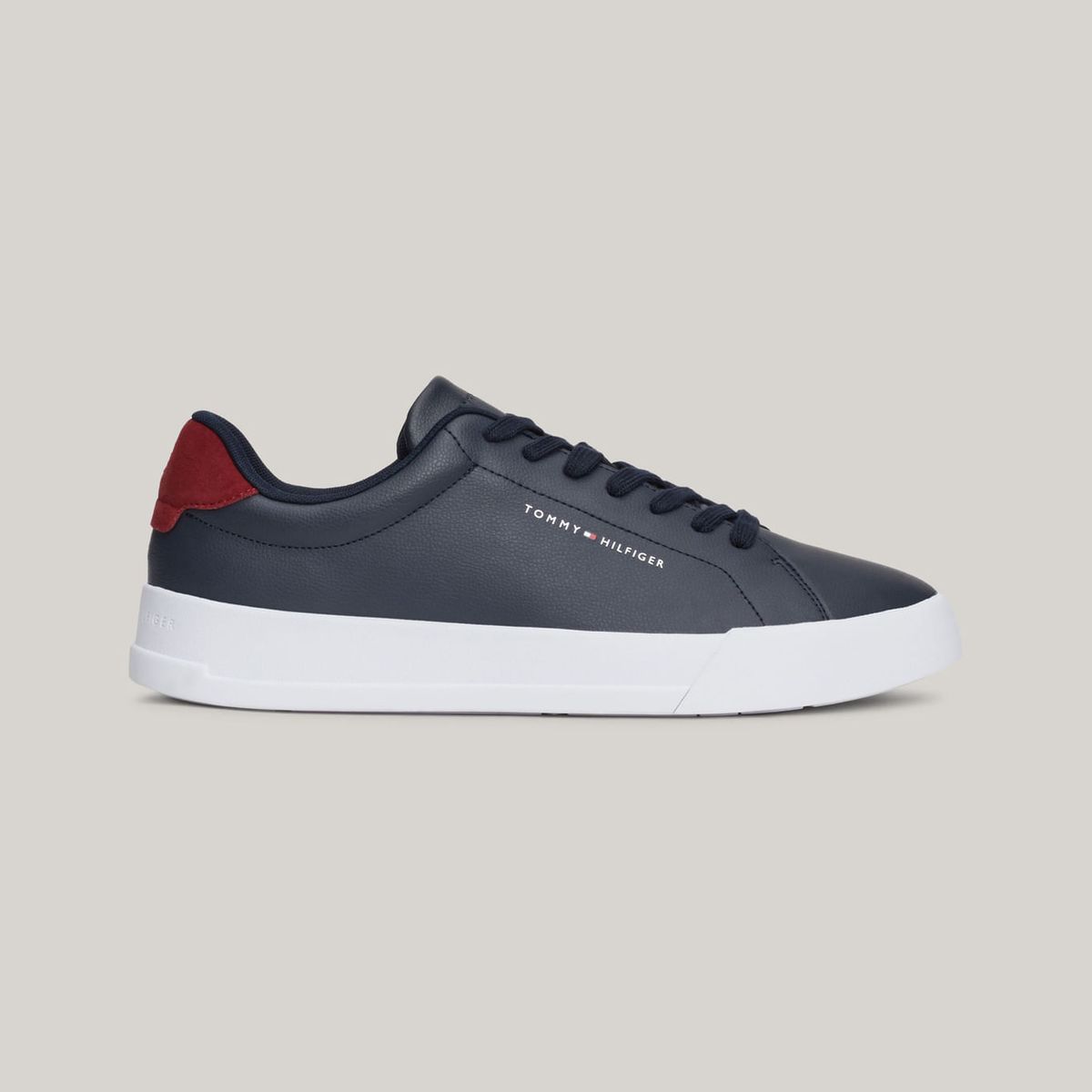 TOMMY HILFIGER - ZAPATILLAS TH COURT LEATHER GRAIN ESS TH