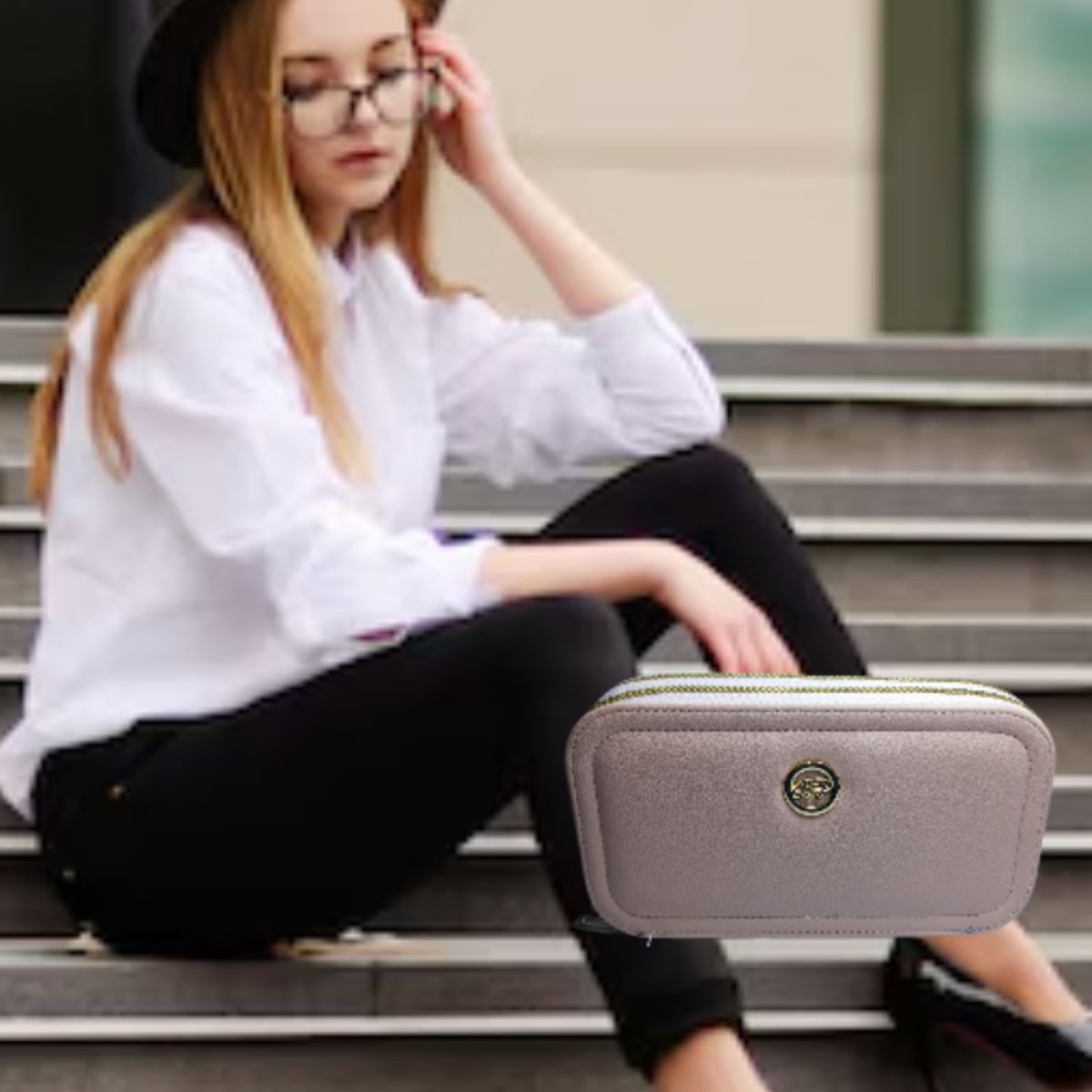 GENERICO - MORRAL BOLSO CARTERA CROSSBODY PORTA CELULAR Y DOCUMENTOS PALO ROSA