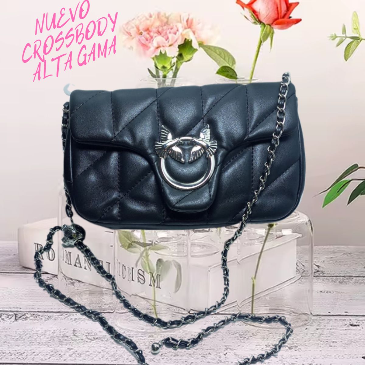 GENERICO - CROSSBODY BOLSO DE MANO CARTERA MORRAL DE FIESTA Y NOCHE NEGRO