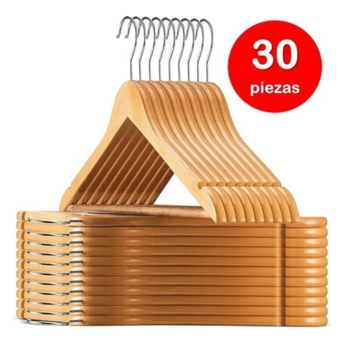 U BUY - Ganchos De Madera Para Ropa Pantalón 30 Piezas