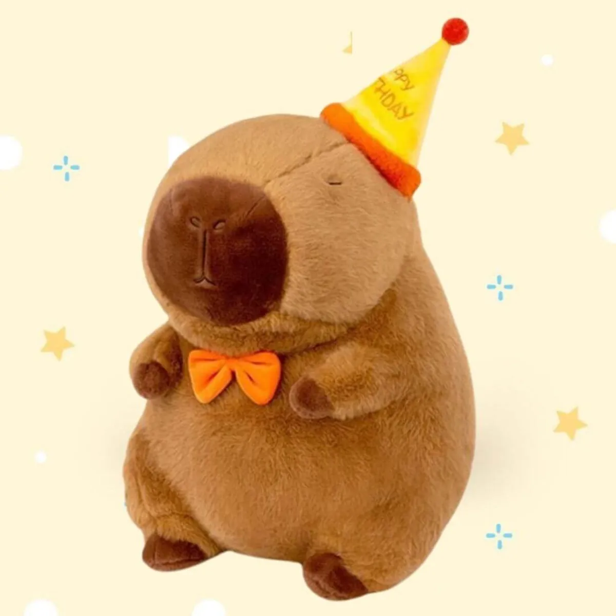 GENERICO - Peluche Capibara Cumpleaños Importado -  Mide 42 cms alto