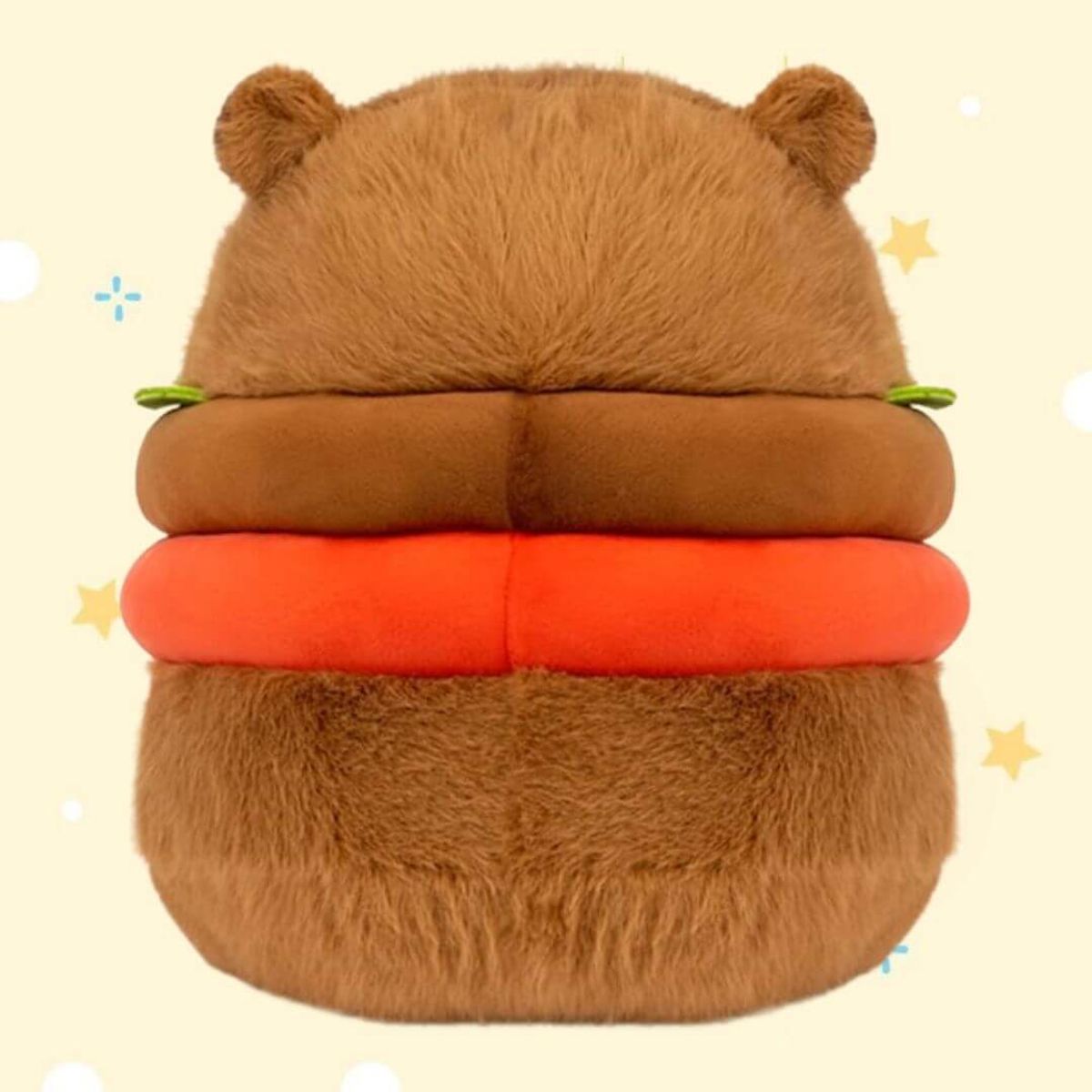 GENERICO - Peluche Capibara Hamburguesa Importado -  Mide 26 cms alto