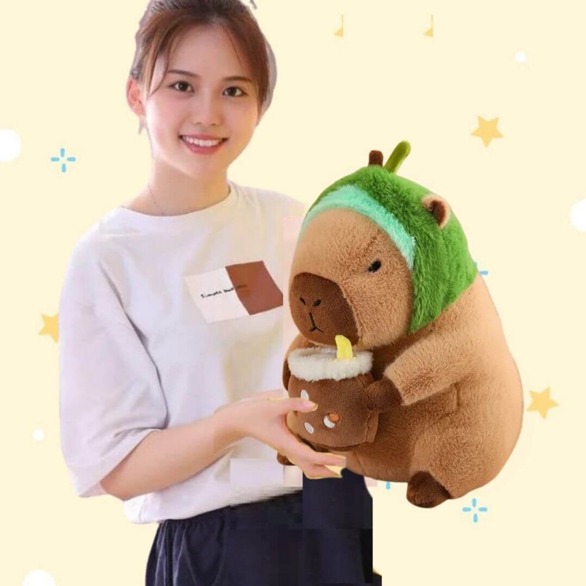 GENERICO - Peluche Capibara Disfraz Palta Importado -  Mide 38 cms alto