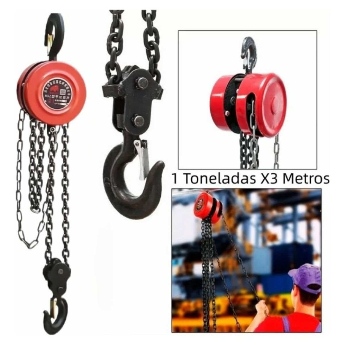 QUICK - Tecle Manual Con Cadena 1 Toneladas X3 Metros