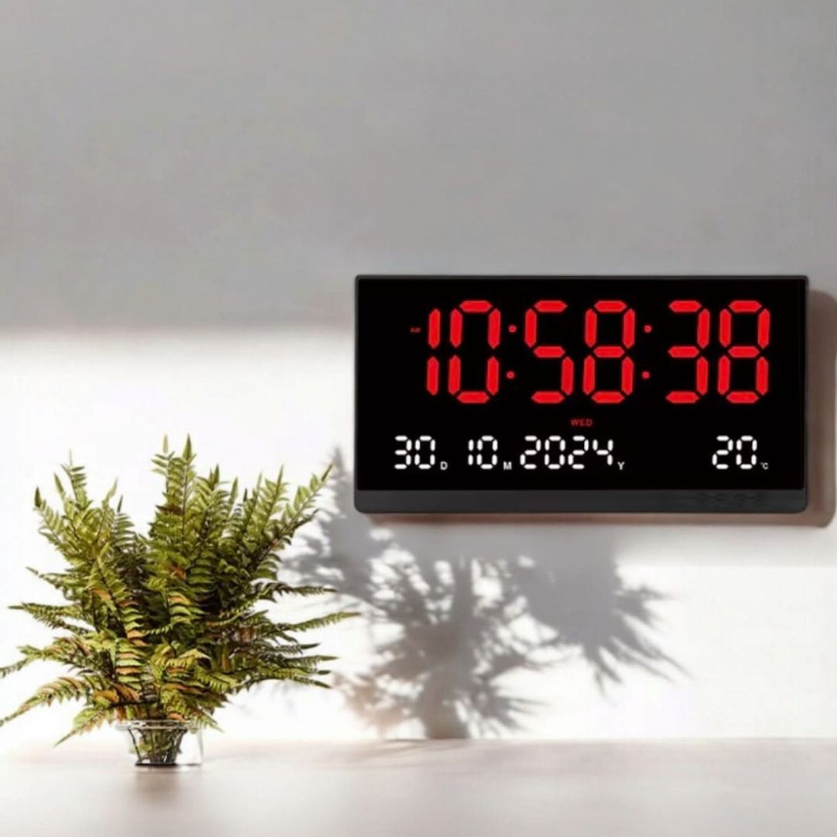 GENERICO - Reloj de Pared Digital Grande de 48x26cm