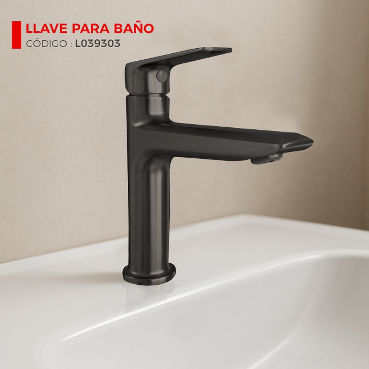 XM - LLAVE DE LAVATORIO BAJO GUN GRIS L039303
