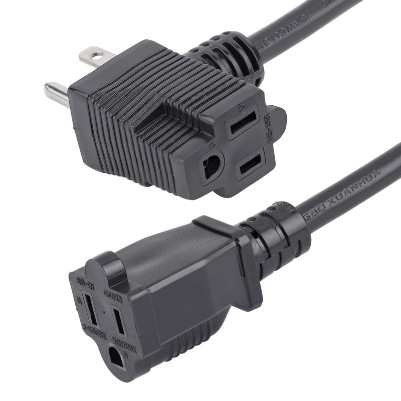 STARTECH - Cable de Poder 30cm Nema 5-15PR 13A 125V 16AWG CA UL Negro - PAC102