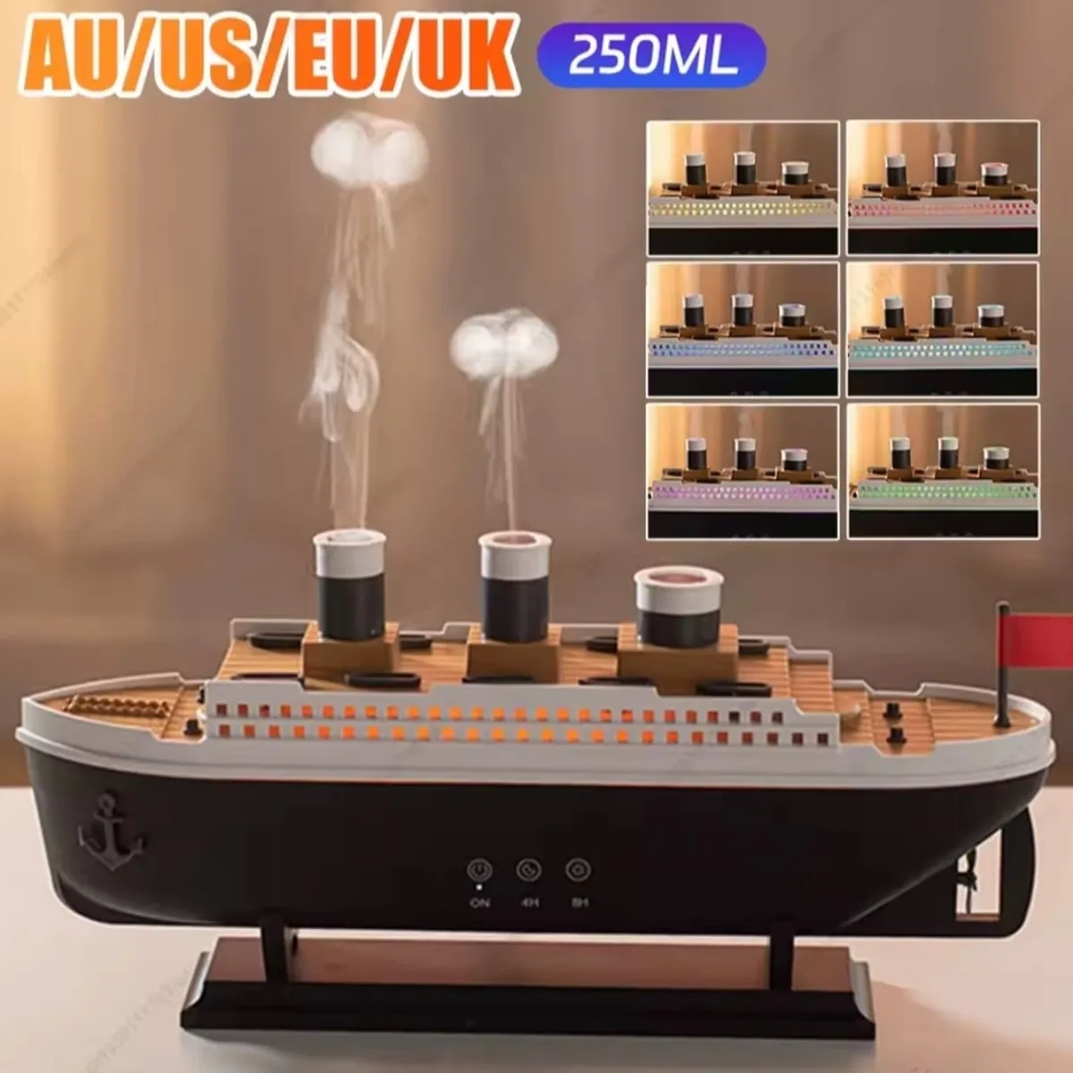 GENERICO - Humidificador Barco ModeloTitanic aromático  de 250ml