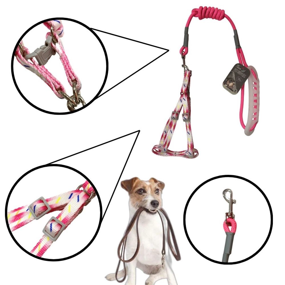 GENERICO - Arnes Regulable Con Correa Talla Xs - Rosado