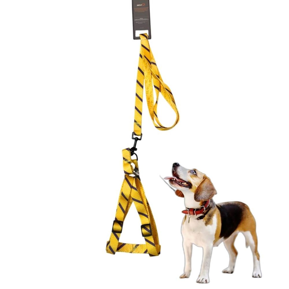 GENERICO - Arnes Regulable Con Correa Print Talla M - Amarillo