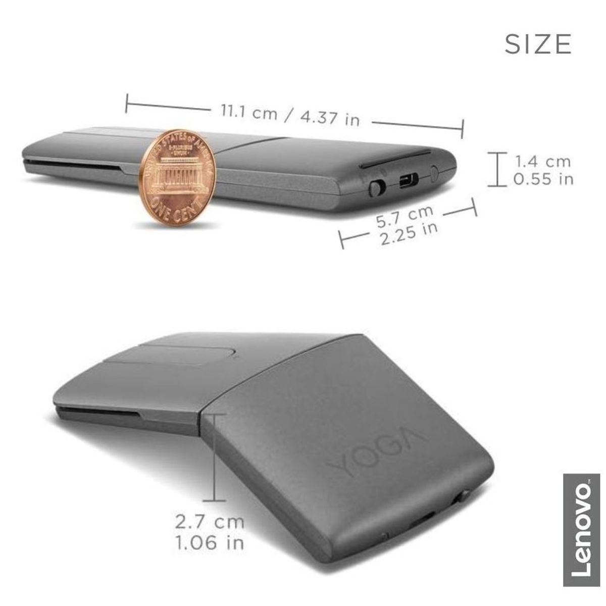 LENOVO - Mouse Lenovo Yoga con Puntero Láser 1600dpi Bluetooth - GY50U59626