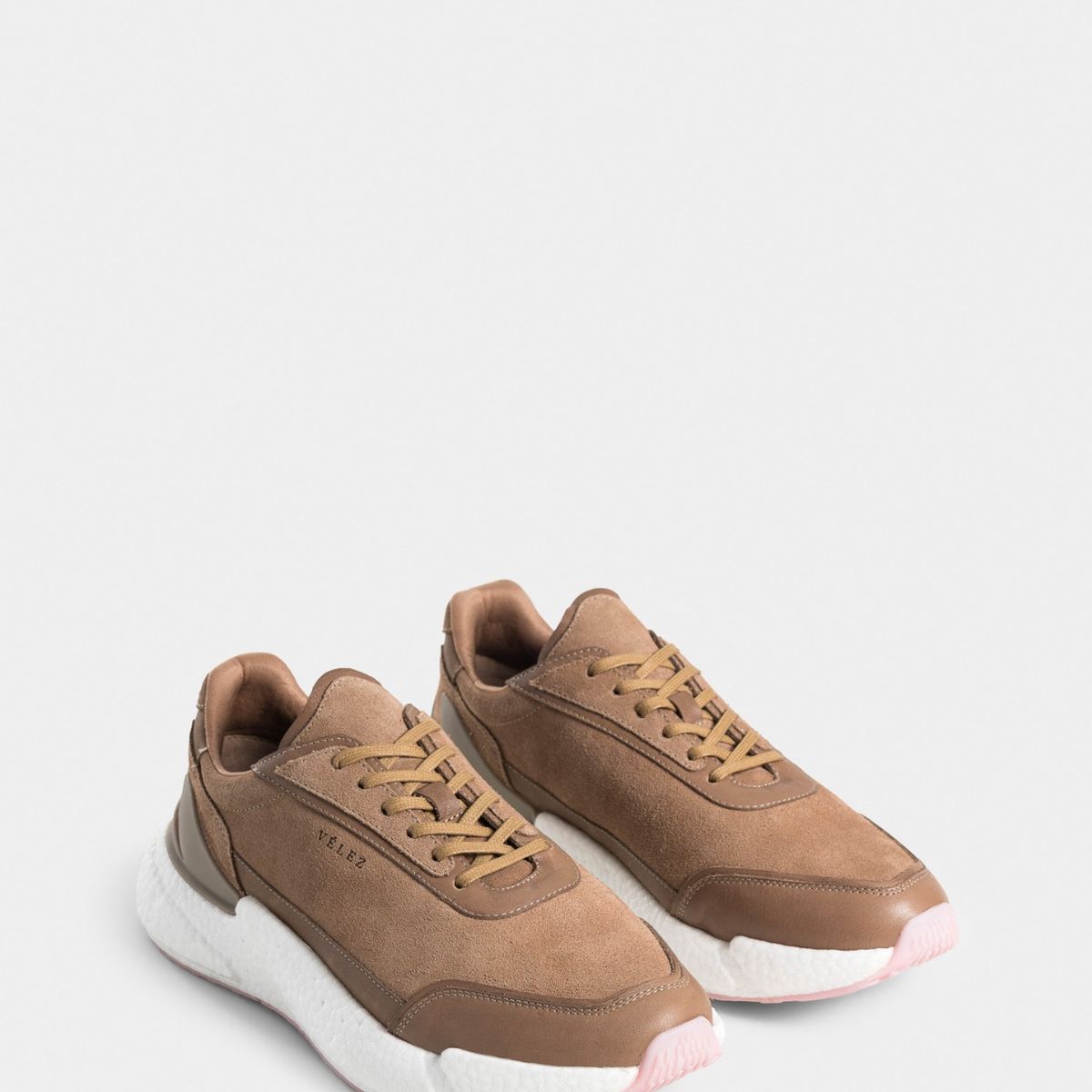 VELEZ - Vélez Zapatillas Bolet 2 Cuero Y Gamuza Hombre Arena