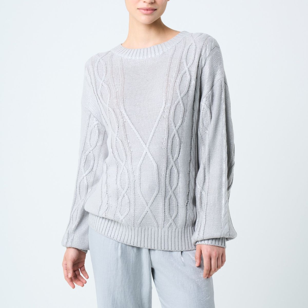 Velez - Vélez Sweater Tejido Layla Para Mujer Efecto Resinado Gris