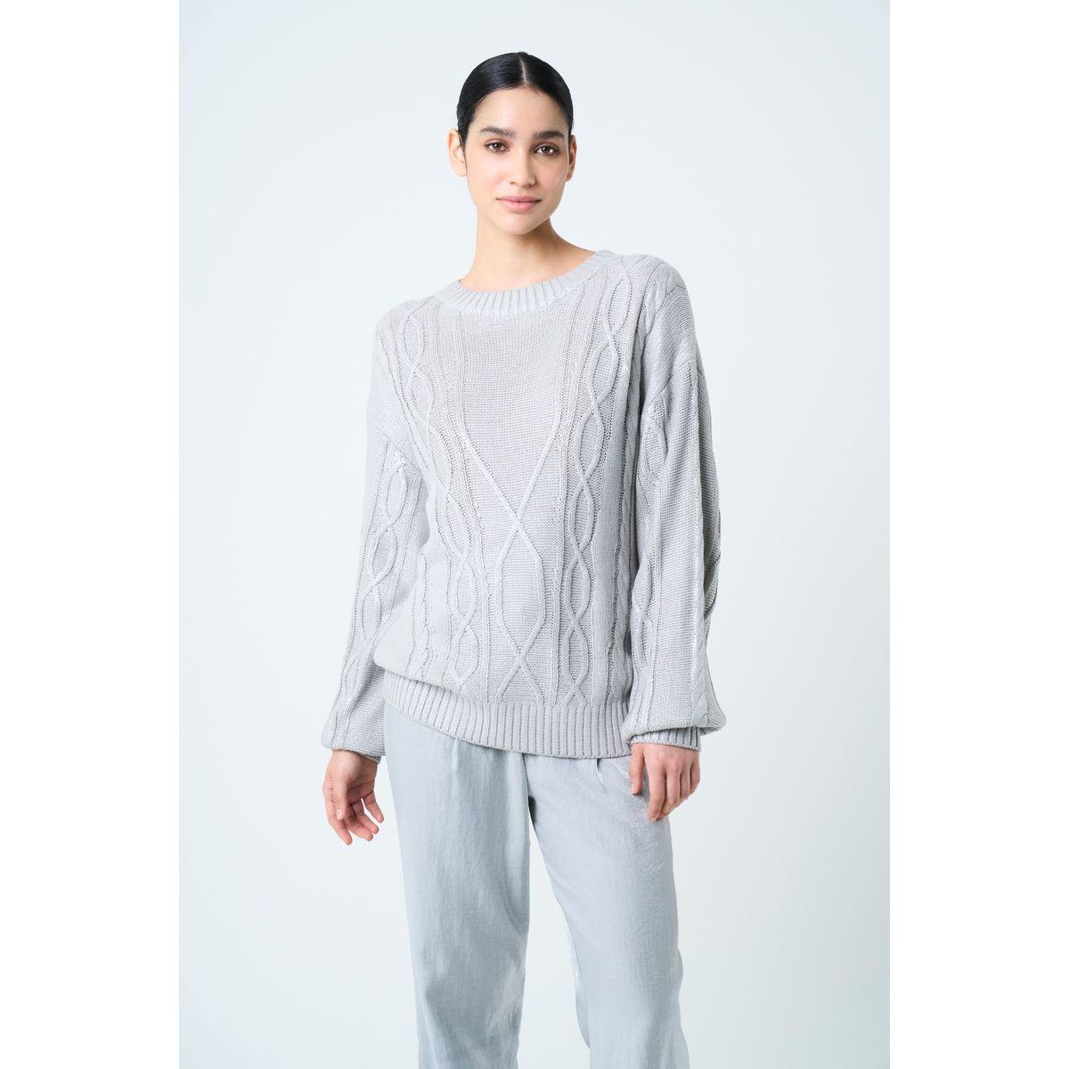 Velez - Vélez Sweater Tejido Layla Para Mujer Efecto Resinado Gris