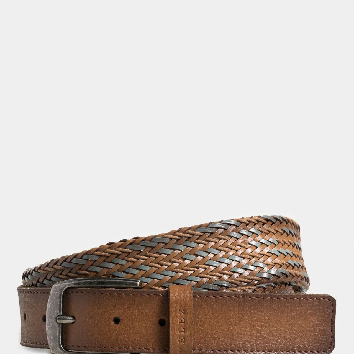 VELEZ - Vélez Correa Unifaz Ciruela 2 Cuero Trenzado Hombre Miel