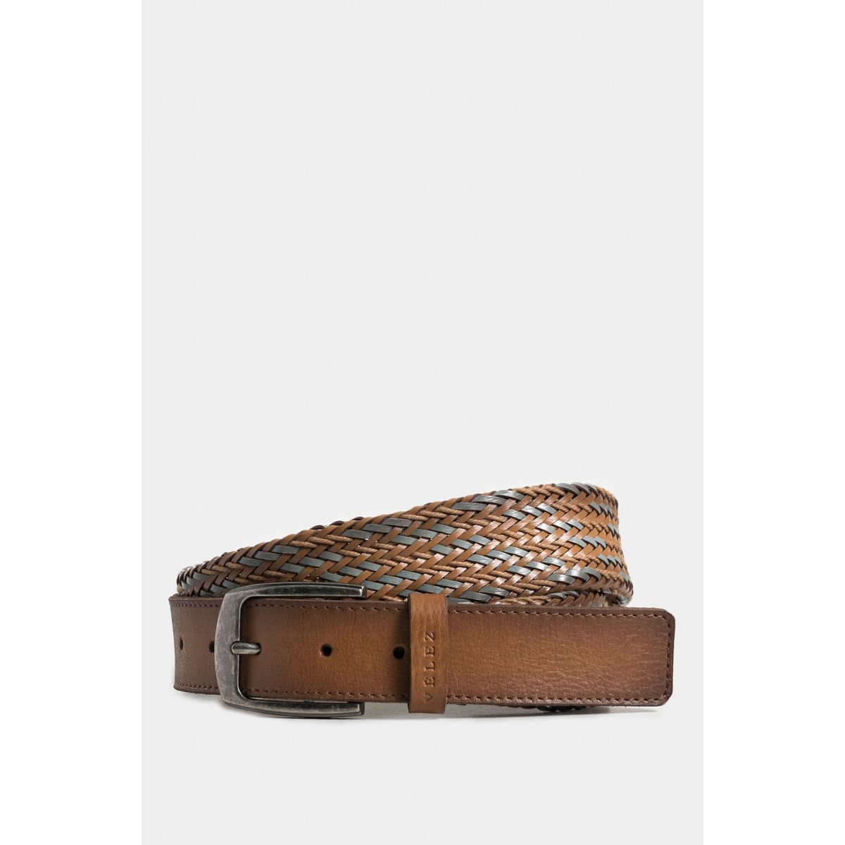 VELEZ - Vélez Correa Unifaz Ciruela 2 Cuero Trenzado Hombre Miel