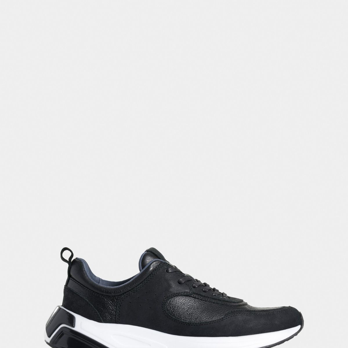 VELEZ - Vélez Zapatillas Volga De Cuero Hombre Cortes Gamuza Negro