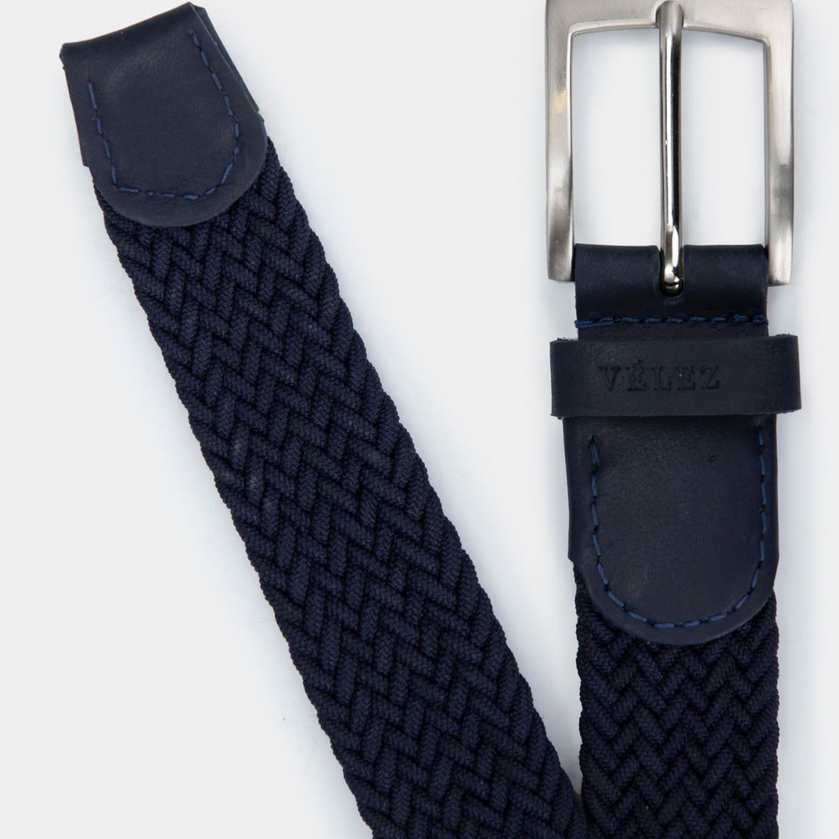 Velez - Vélez Cinturón Unifaz Cordón Por Cuero Hombre Azul Oscuro