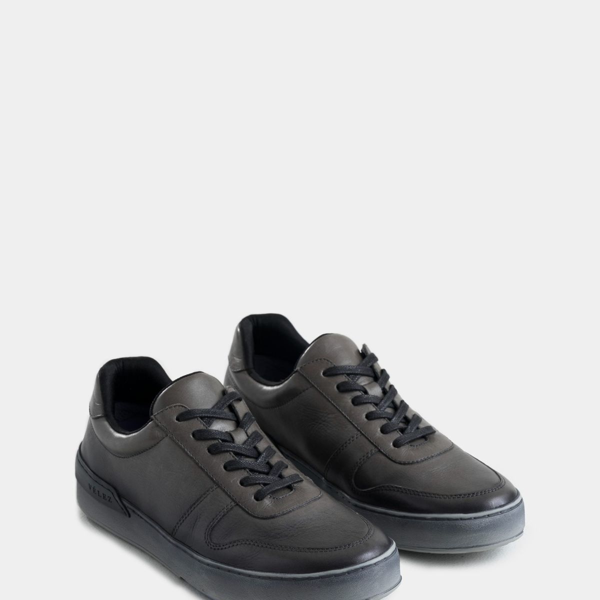 VELEZ - Vélez Zapatillas Whited 2 Cuero Hombre Cordón Encerado Gris