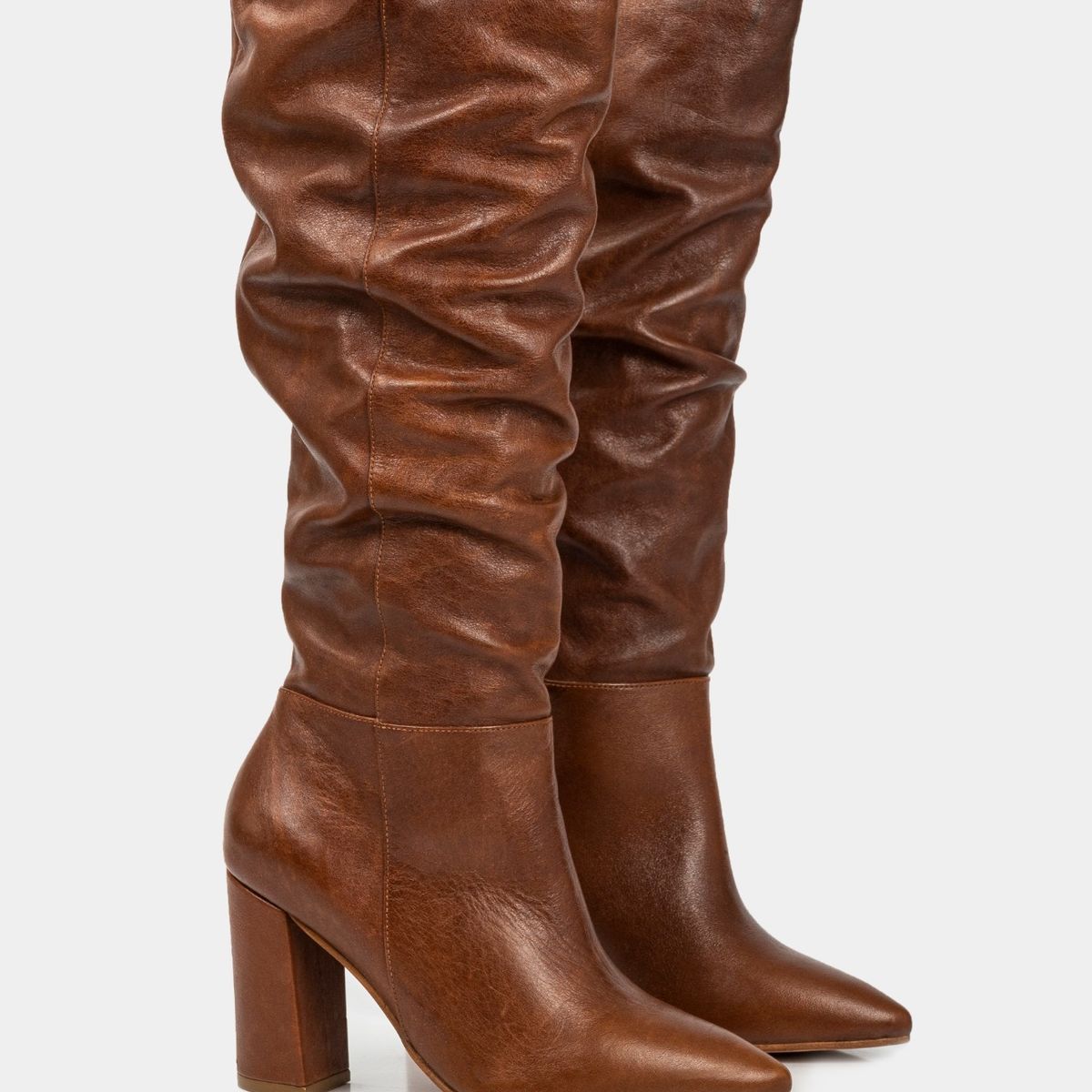 VELEZ - Vélez Botas Tacón Caña Alta Kaskai Cuero Mujer  Miel