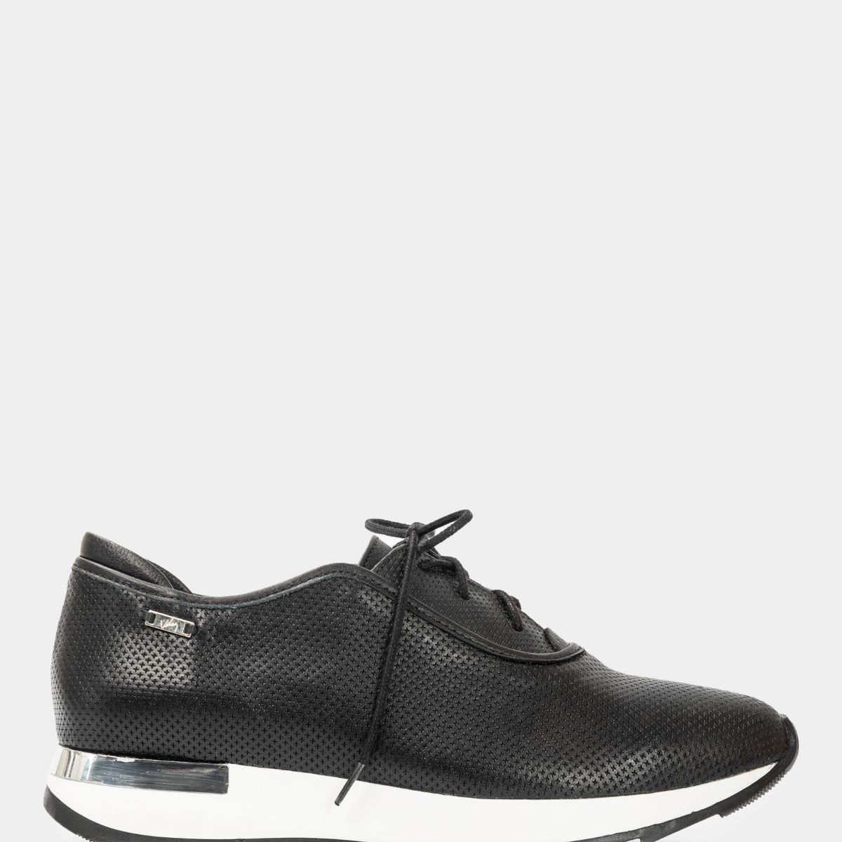 Velez - Vélez Zapatos Cordón Cuero Mujer Suela Deportiva Negro
