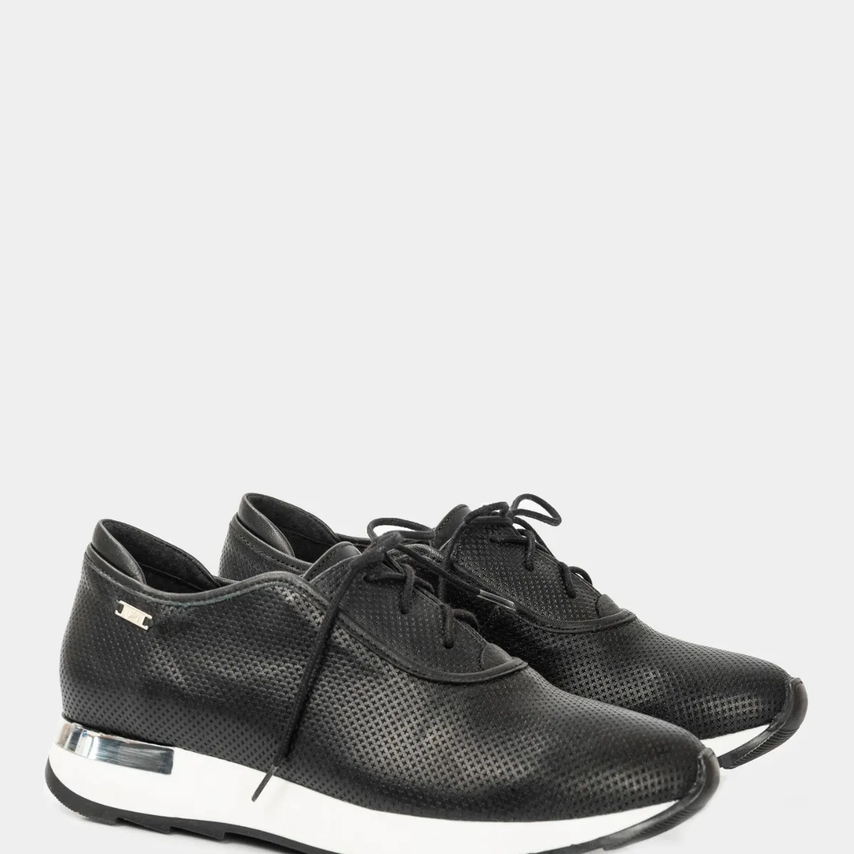 Velez - Vélez Zapatos Cordón Cuero Mujer Suela Deportiva Negro