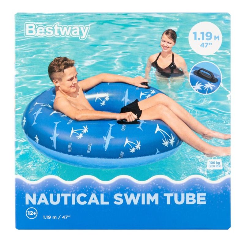 BESTWAY - Anillo inflable con asas 119 cm Náutico AZUL