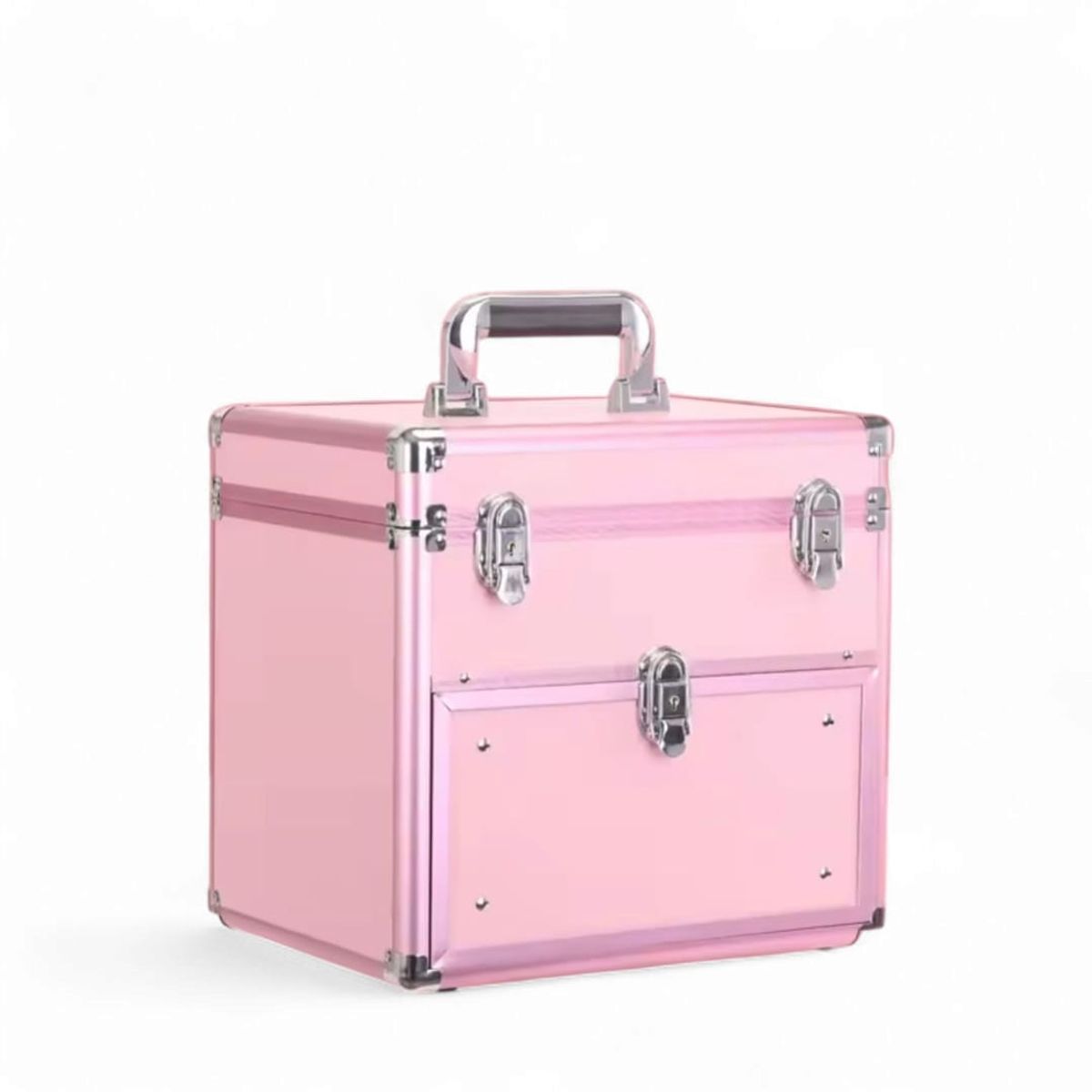 GENERICO - Caja de cosméticos de aluminio Para Uñas De 2 Niveles