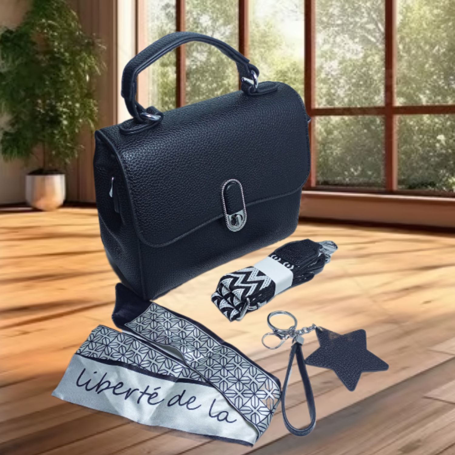 Tote Mujer Organizado Bolso Bandolera De Cuero Negro Mujer - Elegante Y Práctico Para Trabajo Y Universidad Bolso Piel Negro Mediano