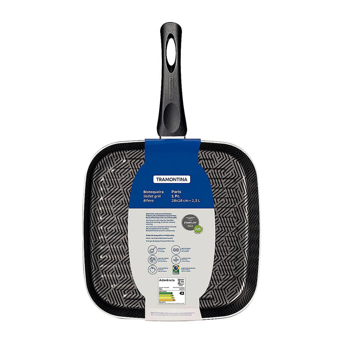 TRAMONTINA - Sartén Grill Antiadherente Tramontina Starflon Max 28 cm