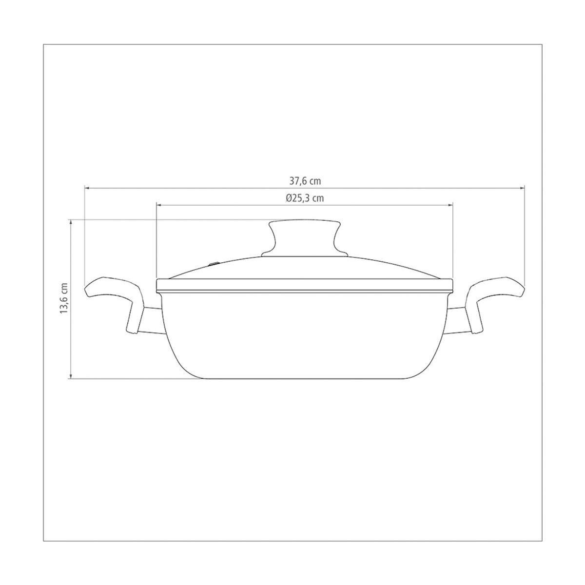 TRAMONTINA - Sartén Arrocera Antiadherente Honda con Tapa Tramontina 24 cm 2.8 Lt