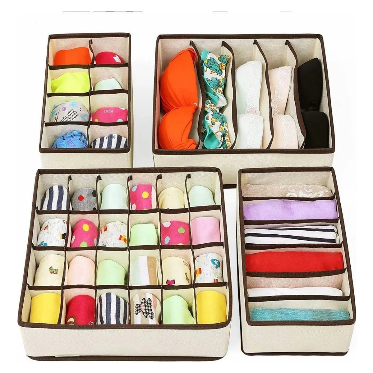 ANYHOGAR - Organizador De Ropa Interior Para Armarios Set De 4