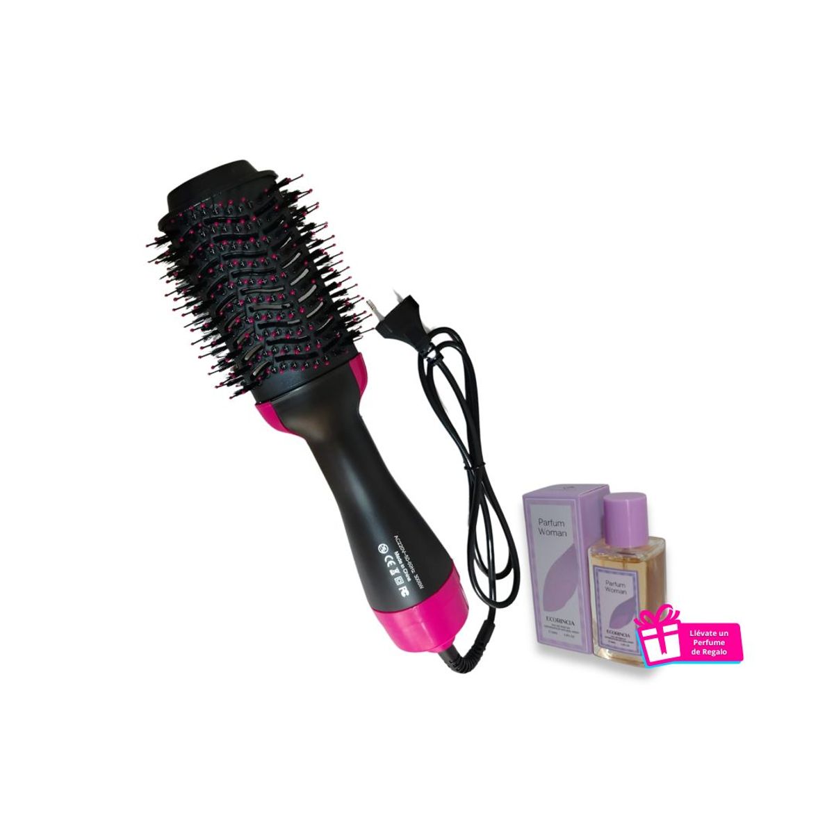 GENERICO - Pack Belleza Total Cepillo Secador 1000W + Perfume Woman de Regalo