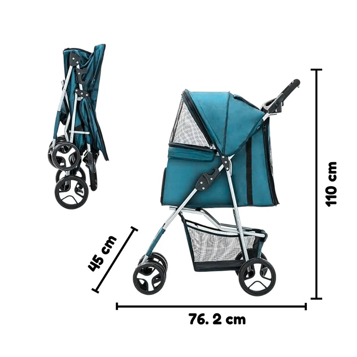 GENERICO - Pet Driver Coche De 4 Ruedas Turquesa