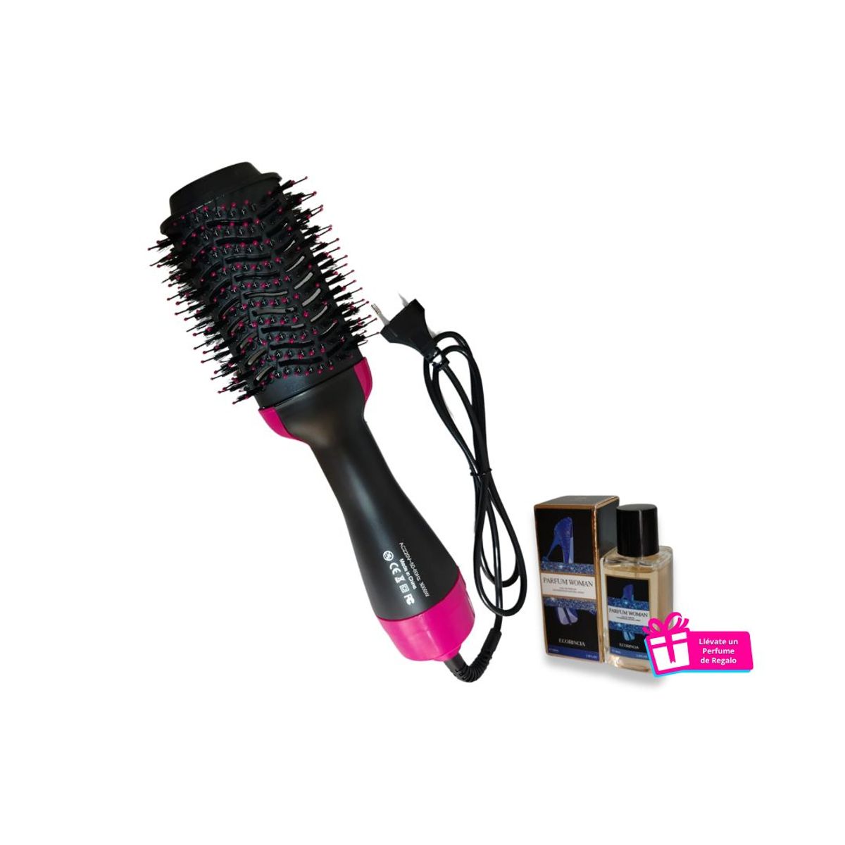 GENERICO - Cepillo Secador Ondulador One Step 3 en 1 + Mini Perfume