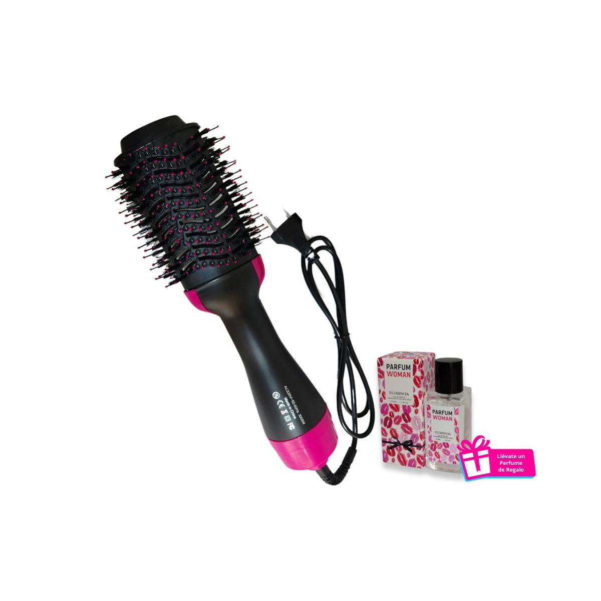GENERICO - Cepillo Secador Ondulador One Step 3 en 1 + Mini Perfume