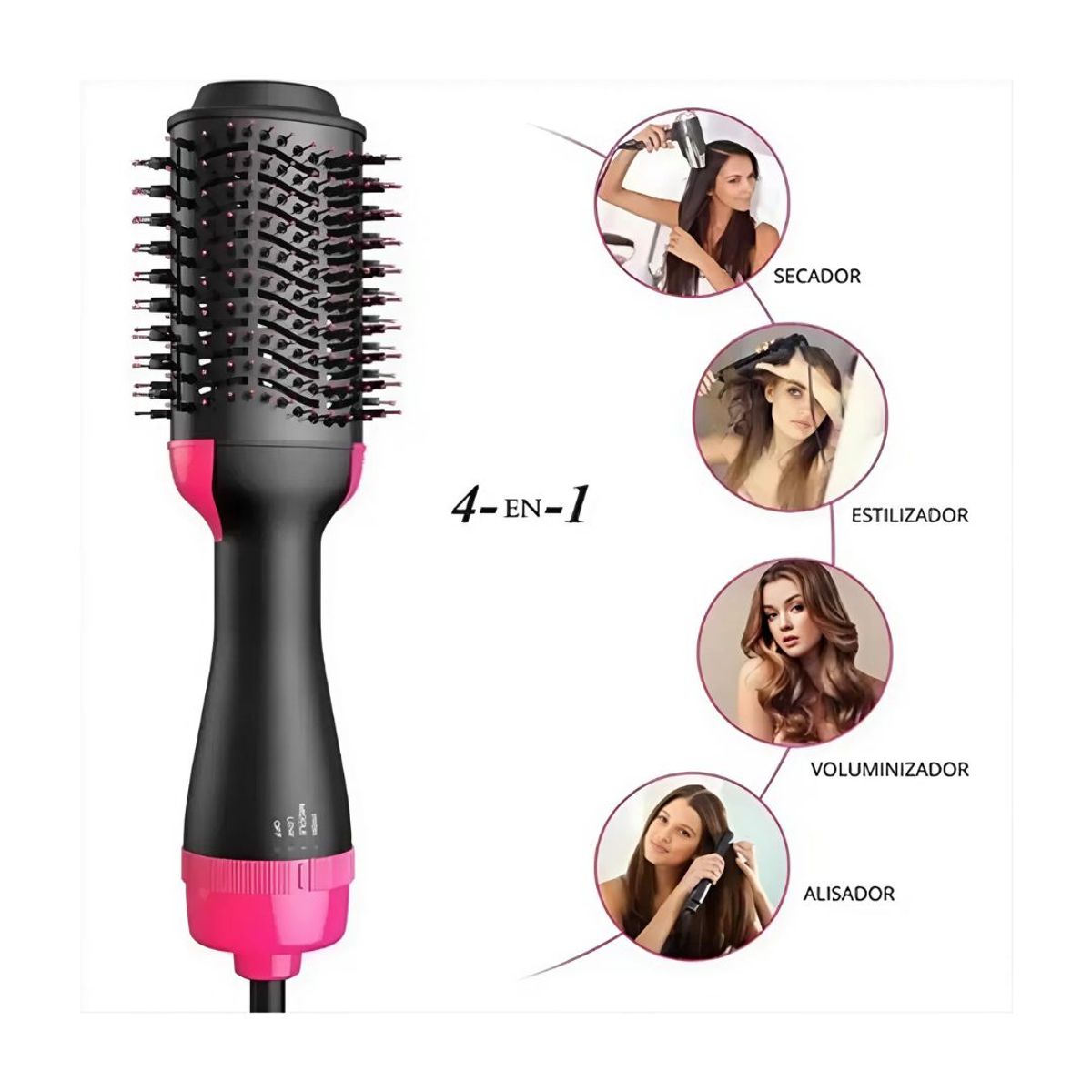 GENERICO - Cepillo Secador Alisador de Cabello Multifunción 1000W