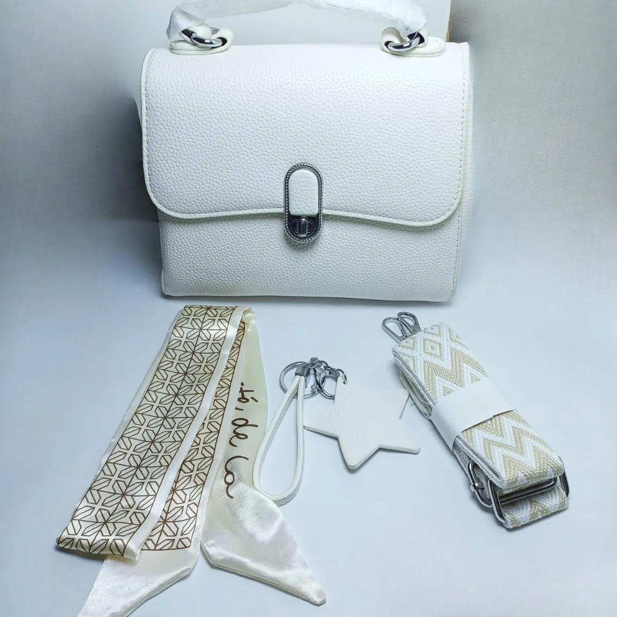 GENERICO - CARTERA DE MANO BOLSO CROSSBODY MORRAL TOTE BAG PREMIUM MUJER BLANCO