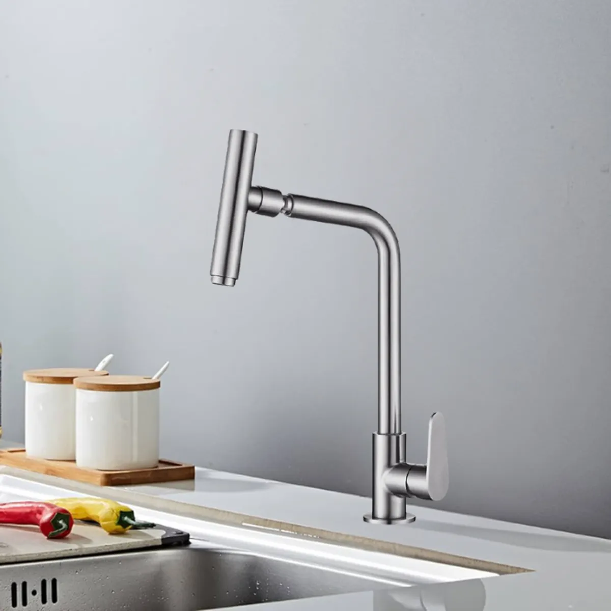 XM - LLAVE DE COCINA AL MUEBLE SATINADO LC304-1070