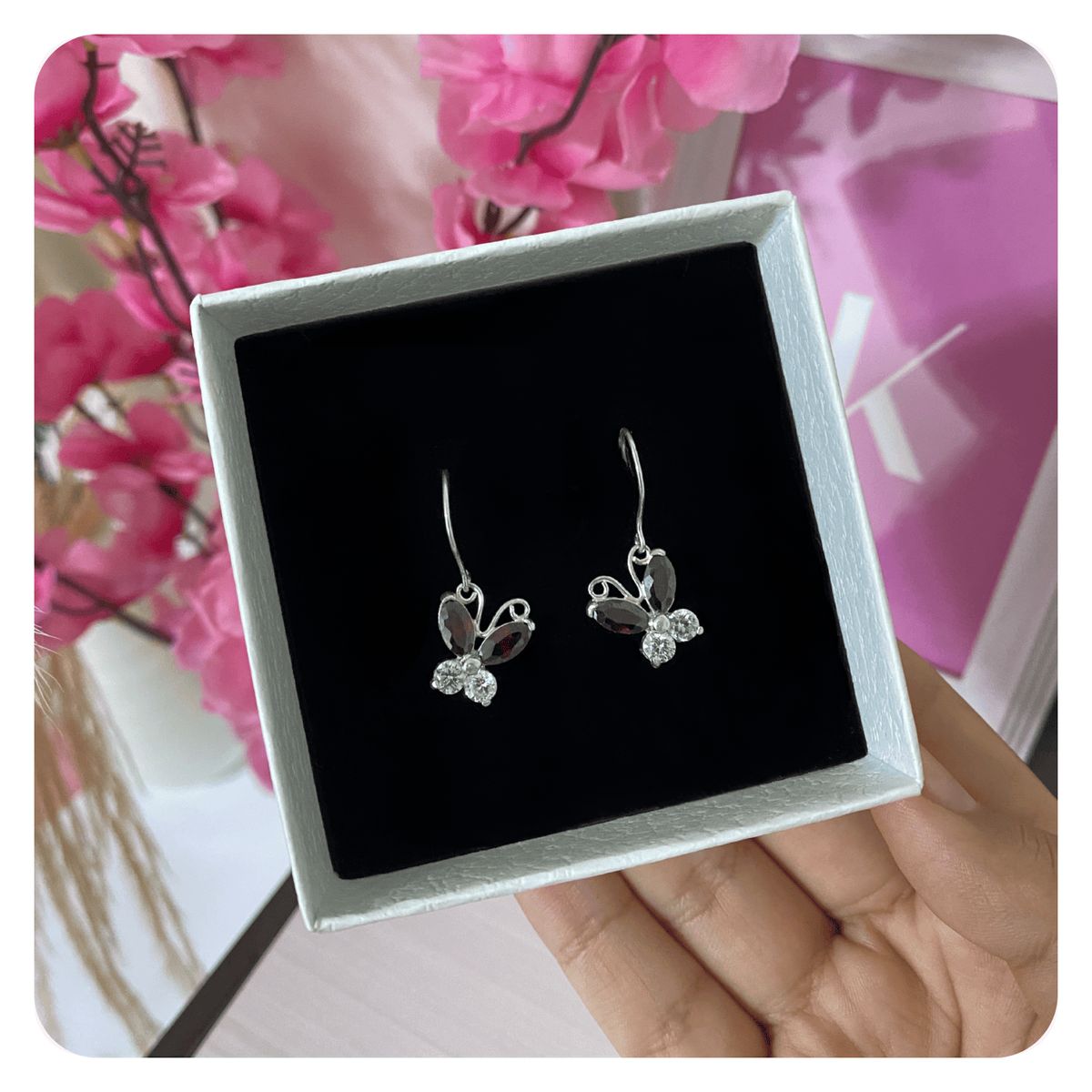 GENERICO - Set Collar Aretes Mariposa Circonita Regalo Mamá Novia Plata