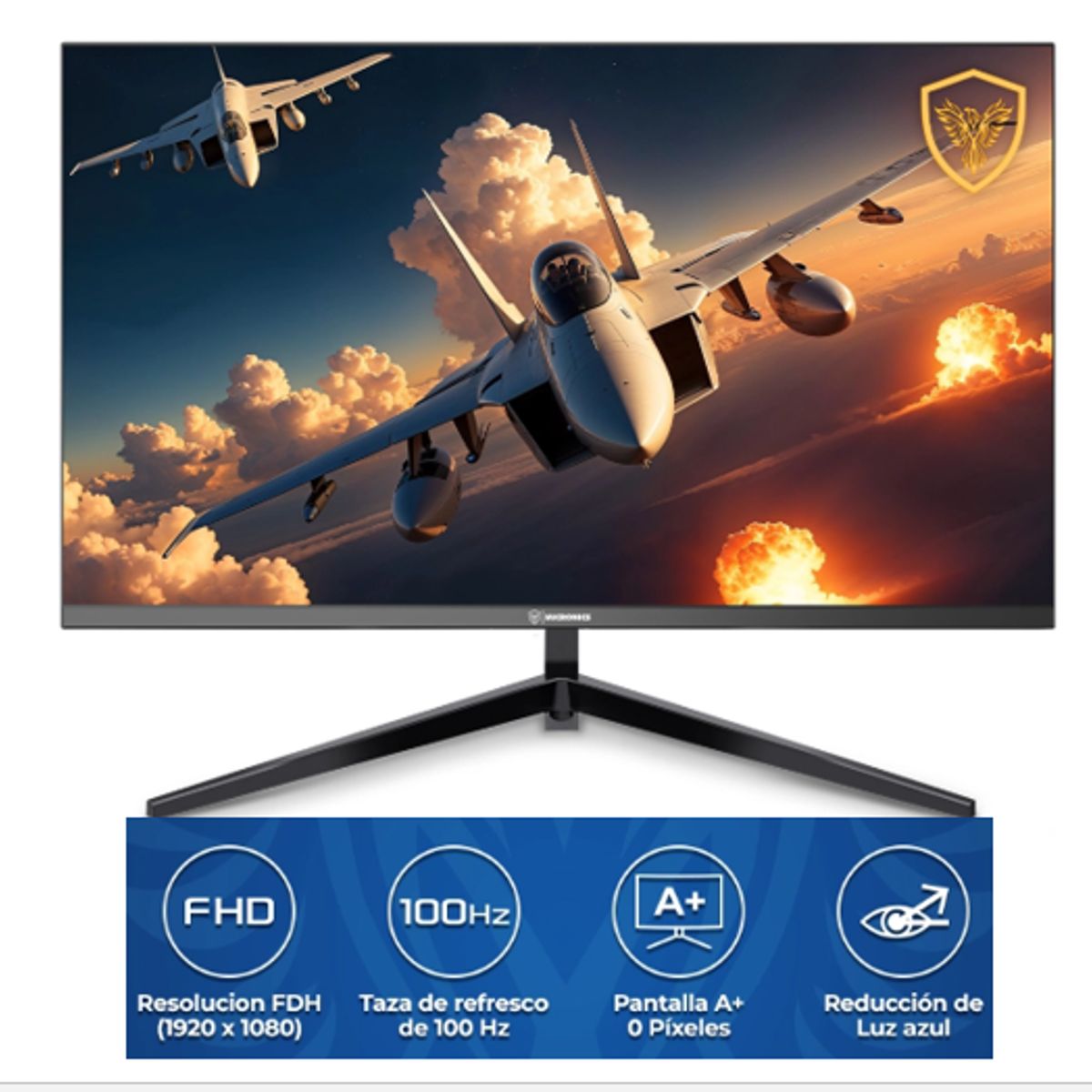 MICRONICS - Monitor Gamer BRICKELL+DG24FC-100 24 Pulgada  FHD 1920x1080 100Hz CURVO