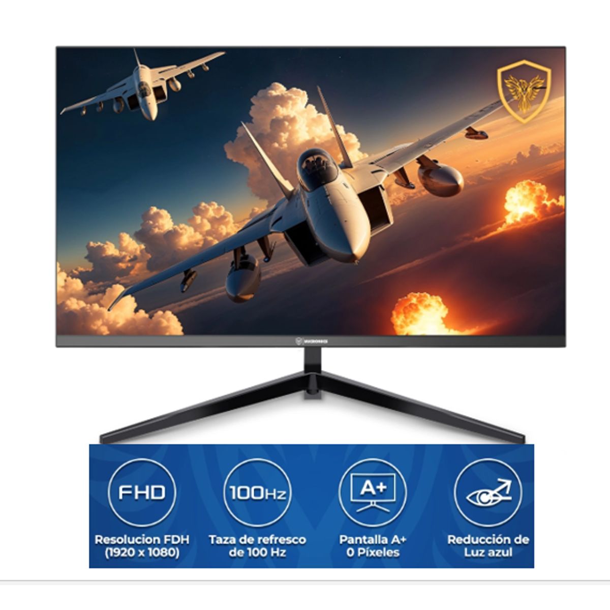 MICRONICS - Monitor Gamer BRICKELL+DG24FC-100 24 Pulgada  FHD 1920x1080 100Hz CURVO