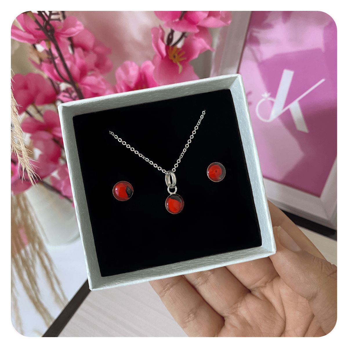 GENERICO - Set Collar Aretes Mujer Huayruro Regalo Novia Mamá Plata