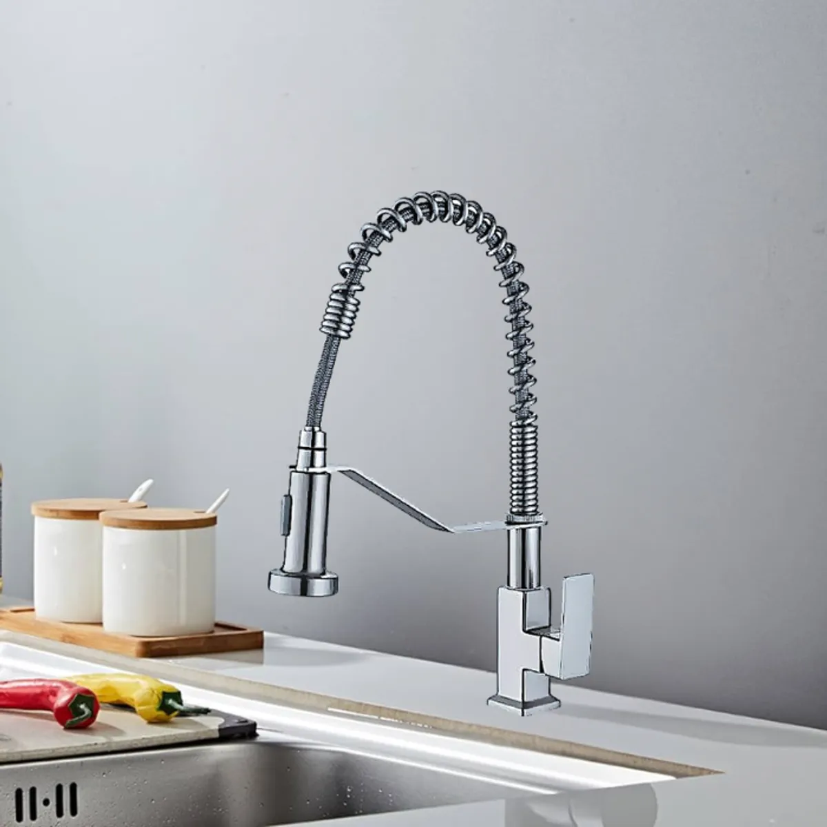 XM - LLAVE DE COCINA AL MUEBLE RESORTE CROMADO LC1077