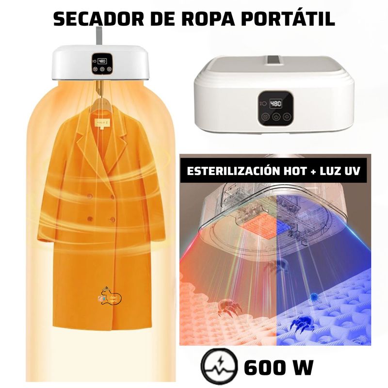 OEM - SECADOR DE ROPA PORTÁTIL+ ESTERILIZACIÓN CON LUZ ULTRAVIOLETA